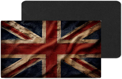 Vixar Vintage Union Jack Large Desk Mat – British Flag Fabric Mouse Pad with 3mm Non-Slip Rubber Base, 600 x 350mm