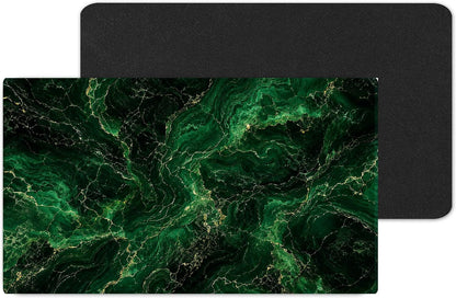 Vixar Emerald Green Gold Marble Large Desk Mat – Luxury Stone Pattern Fabric Mouse Pad with 3mm Non-Slip Rubber Base, 600 x 350mm (green)