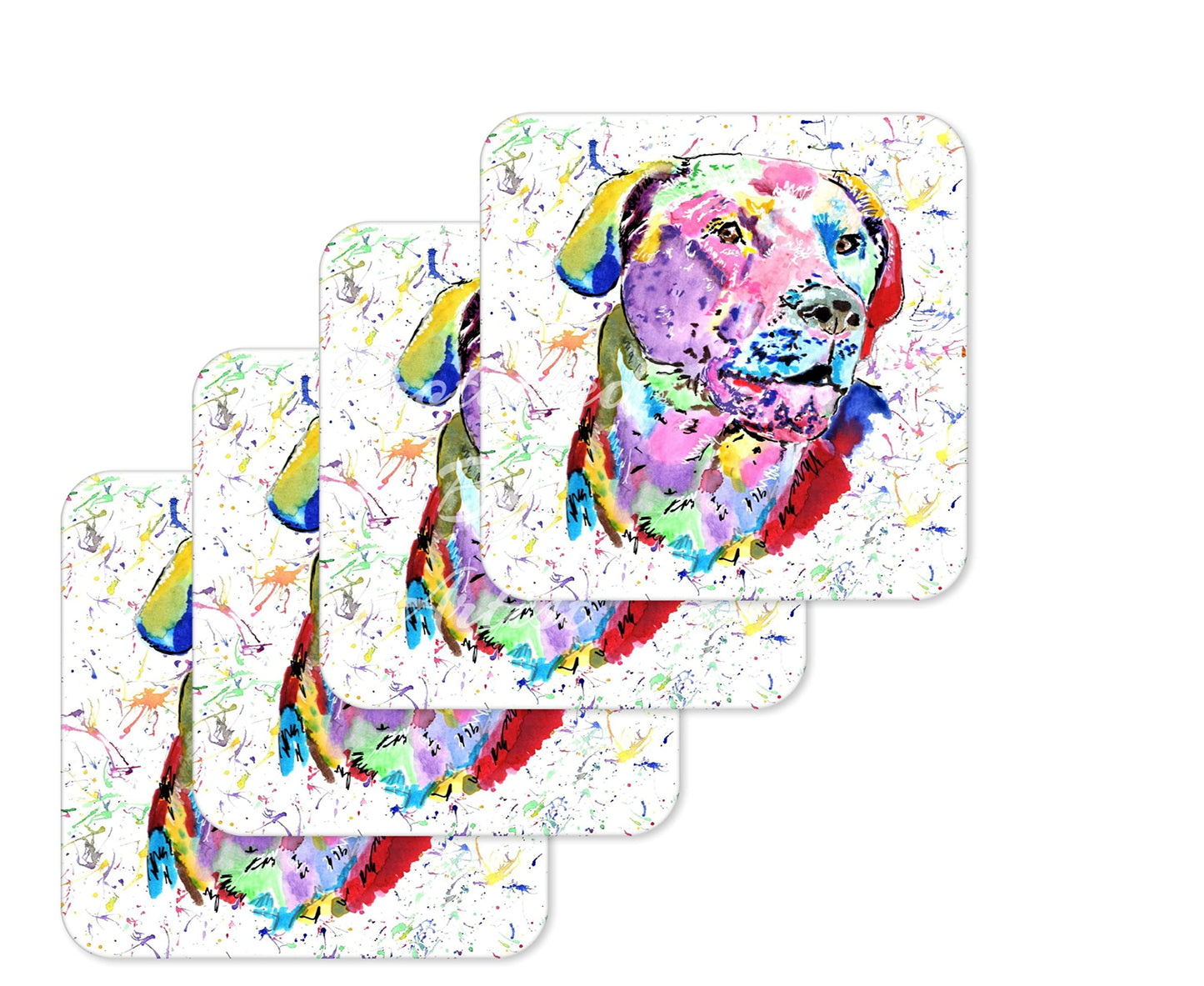 Coaster Labrador Dog Gundog pet Animals Coasters Watercolour Art Gift Work Office Dining Tea coffee