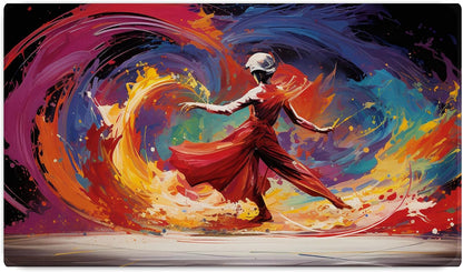 Vixar Dancing Woman Colour Splash Large Desk Mat – Expressive Figure Art Fabric Mouse Pad with 3mm Non-Slip Rubber Base, 600 x 350mm