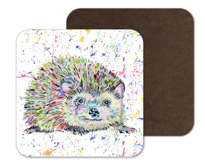 Coaster Hedgehog British Wildlife Animals Coasters Watercolour Art Gift Work Office Dining Tea coffee
