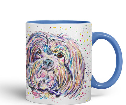 Vixar Maltese Dog Pet Watercolour Art Coloured 330 ml Mug Cup Gift Birthday Work Office Tea Coffee