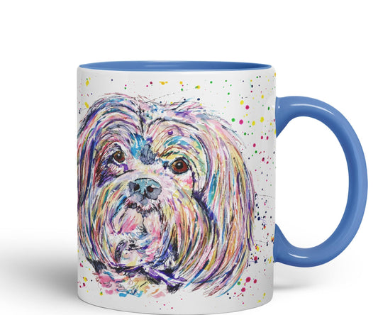 Vixar Maltese Dog Pet Watercolour Art Coloured 330 ml Mug Cup Gift Birthday Work Office Tea Coffee