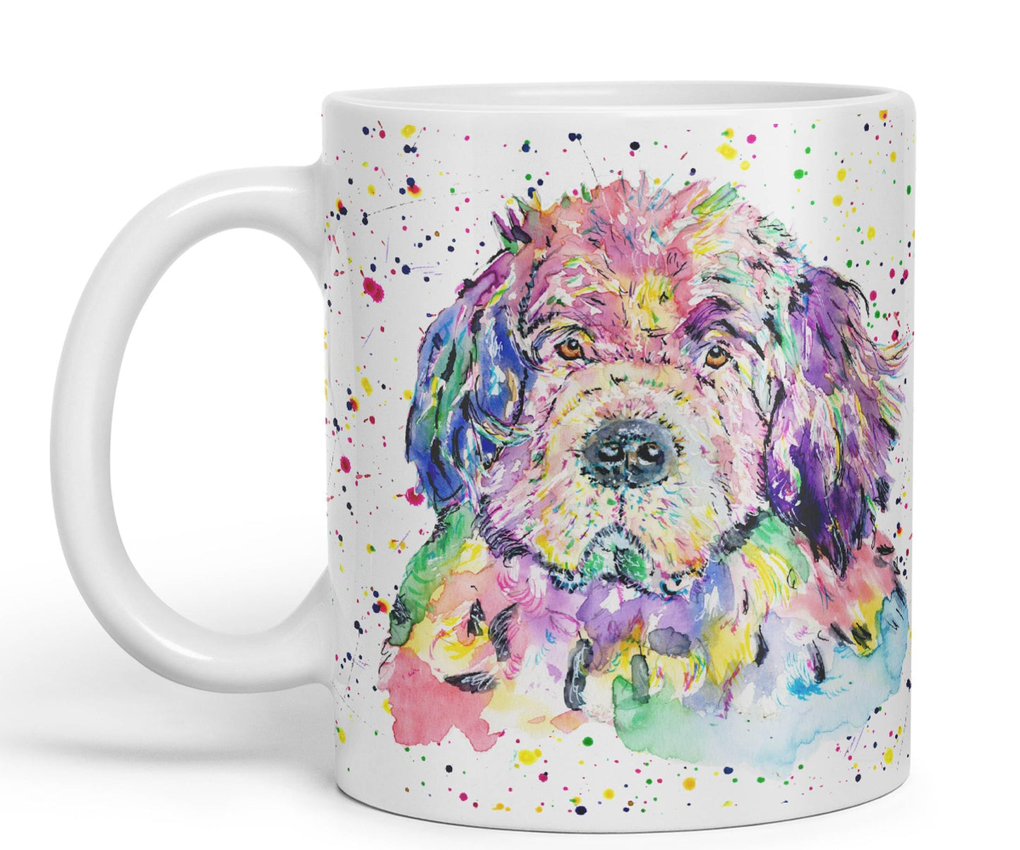 Newfoundland Dog Pet animals Watercolour Ceramic Coloured Mug Cup for Tea Coffee Hot brew 330ml 11Oz Gift