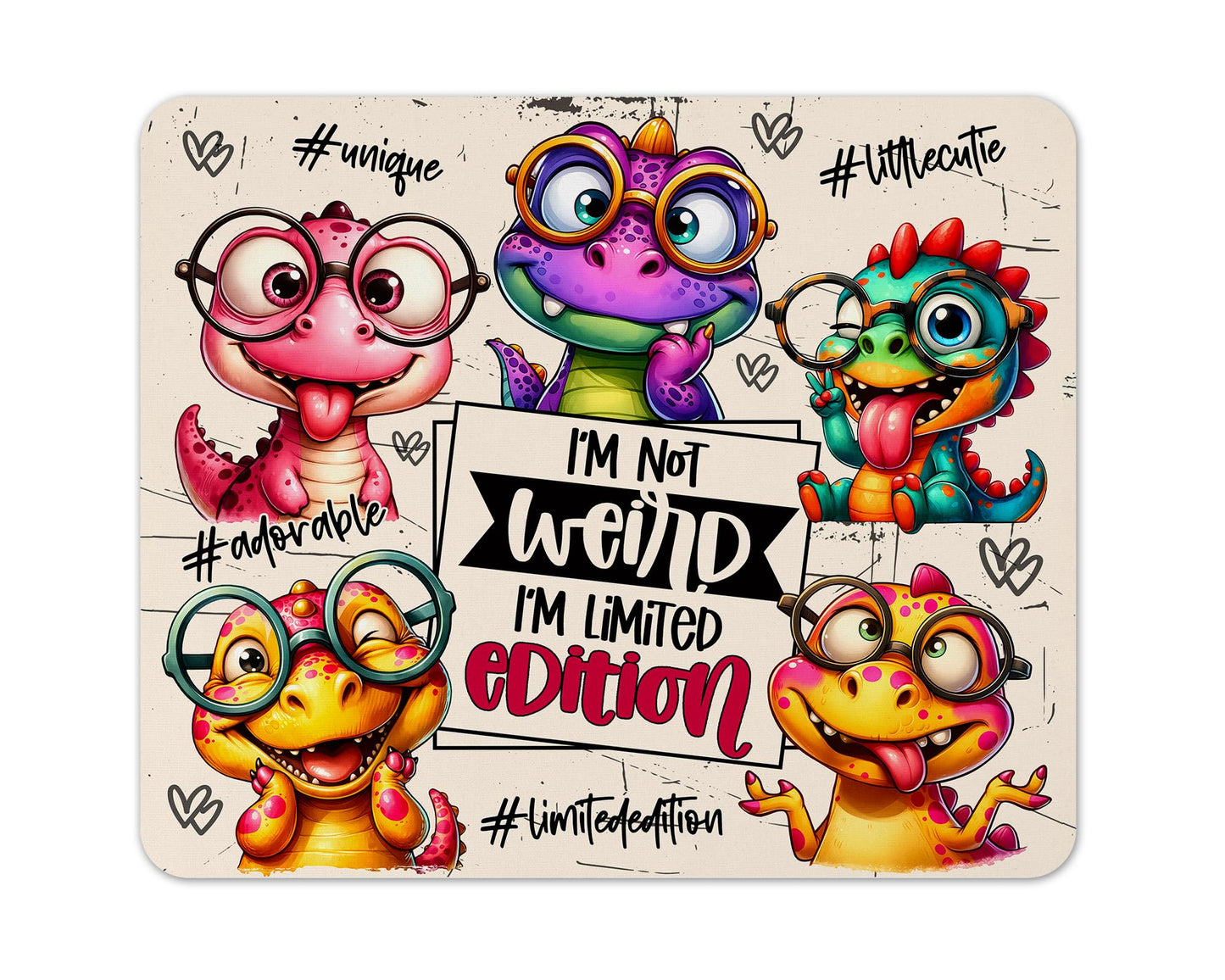 Funny Animals Fabric Mouse Pad 5mm Rectangle – Sarcastic Gift for Desk, Office & Home, 196×235 mm