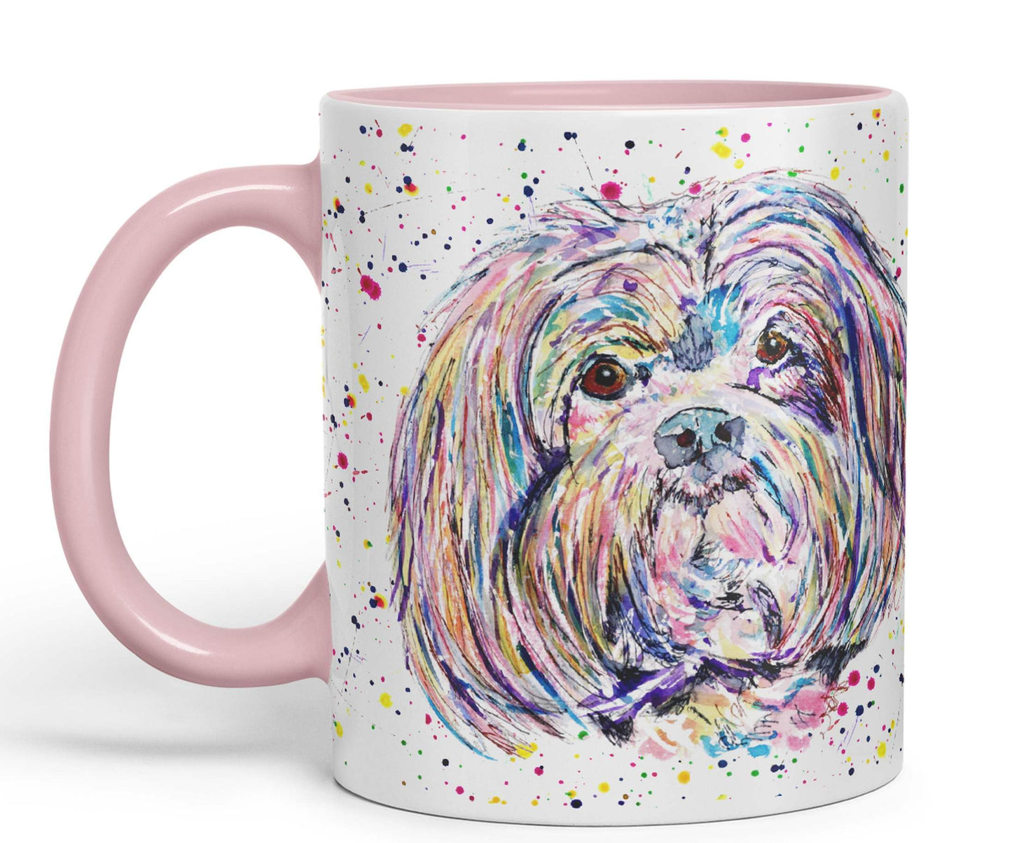 Vixar Maltese Dog Pet Watercolour Art Coloured 330 ml Mug Cup Gift Birthday Work Office Tea Coffee