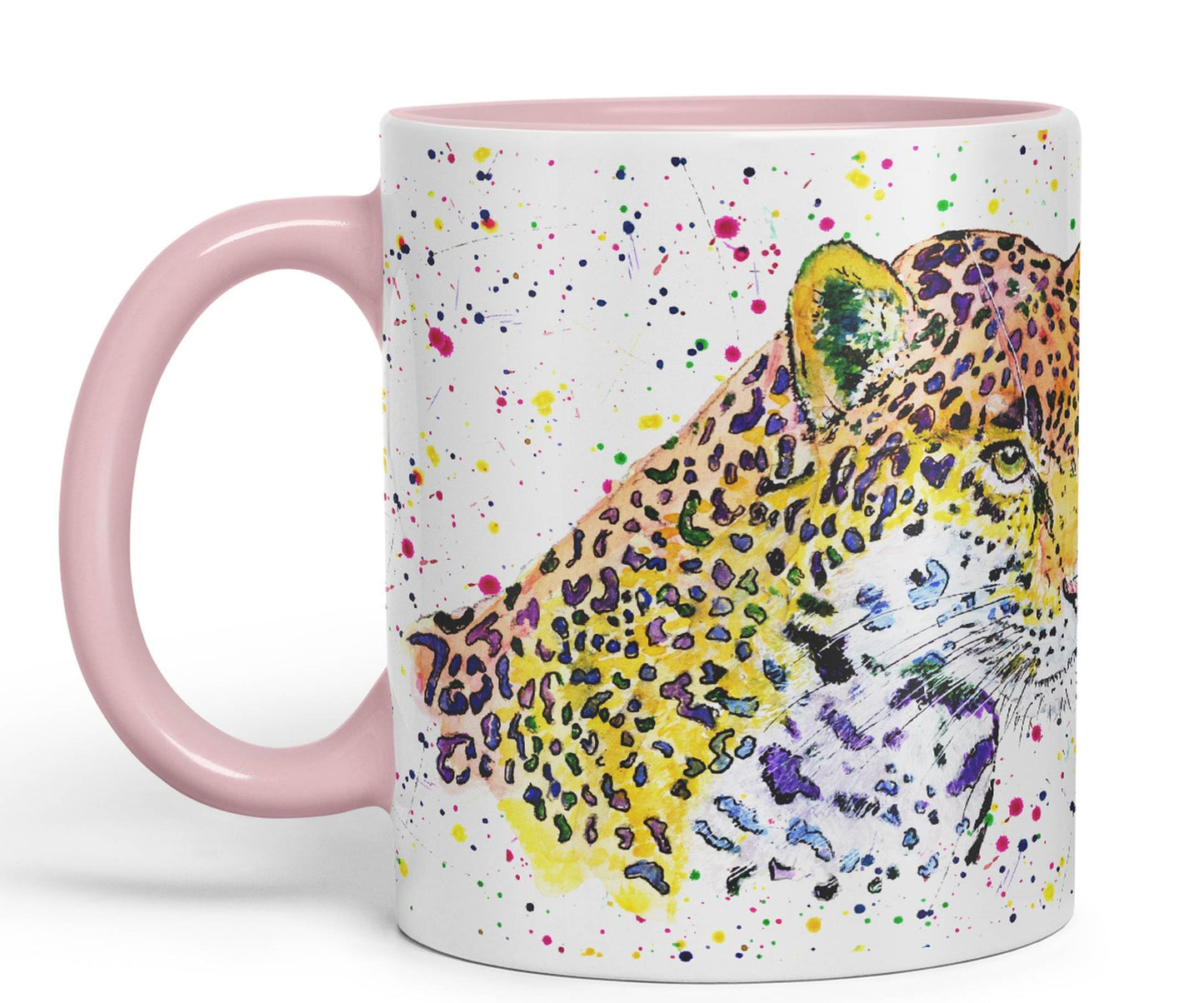 Jaguar Big Cat Safari animals Watercolour Ceramic Coloured Mug Cup for Tea Coffee Hot brew 330ml 11Oz Gift