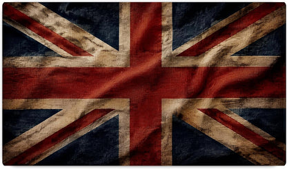 Vixar Vintage Union Jack Large Desk Mat – British Flag Fabric Mouse Pad with 3mm Non-Slip Rubber Base, 600 x 350mm