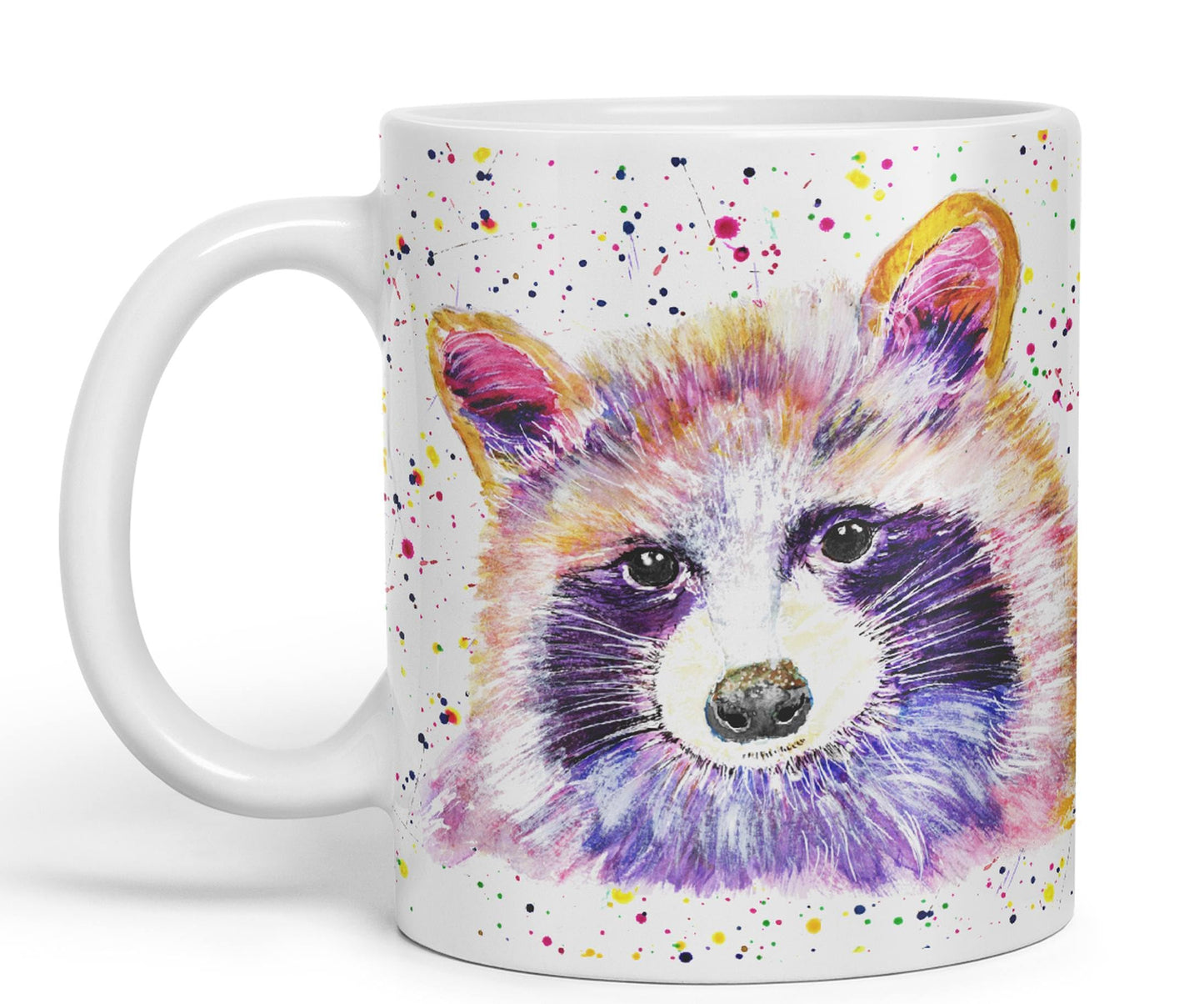 Racoon animals Watercolour Ceramic Coloured Mug Cup for Tea Coffee Hot brew 330ml 11Oz Gift