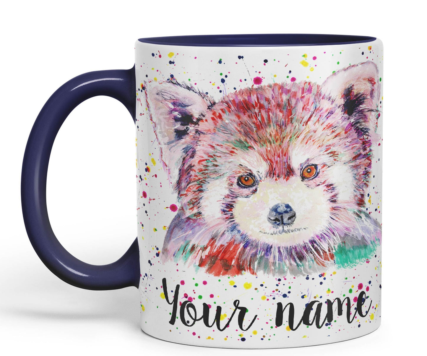 Vixar Personalised with Your Text Red Panda Animals Art Coloured Ceramic Mug Cup Gift 330ml 11oz Custom Work Office Tea Coffee