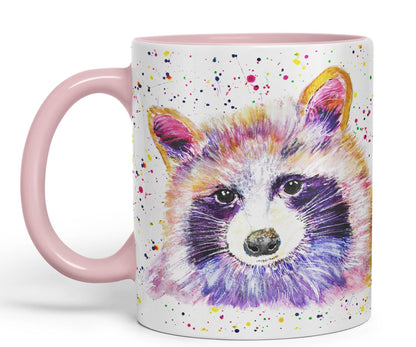 Racoon animals Watercolour Ceramic Coloured Mug Cup for Tea Coffee Hot brew 330ml 11Oz Gift