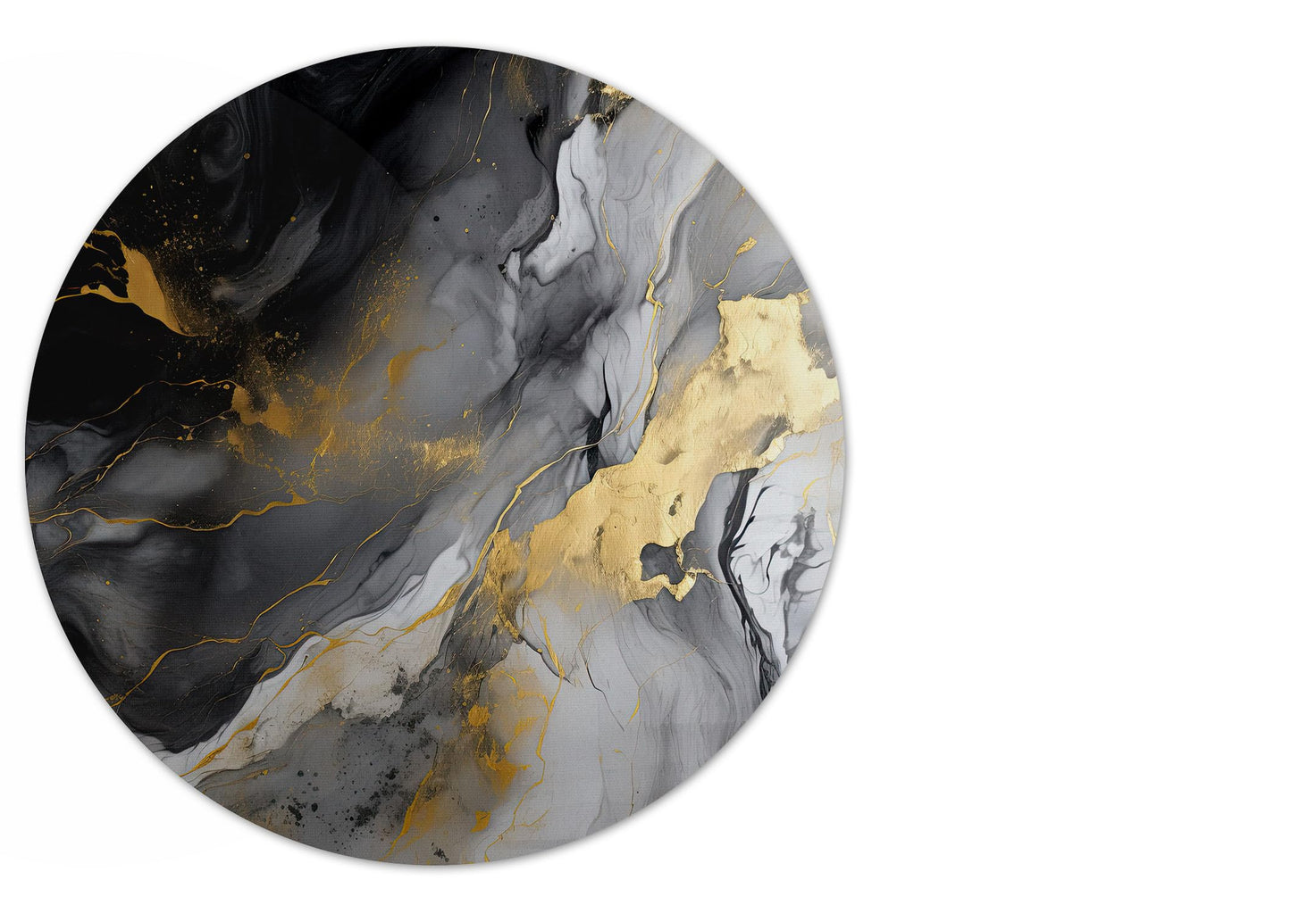 Vixar Green Marble Round Mouse Mat – Gold Effect Fabric Mouse Pad with 5mm Non-Slip Rubber Base, 202mm (Green)