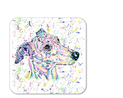 Coaster Greyhound Racing Dog Pet Animals Coasters Watercolour Art Gift Work Office Dining Tea coffee
