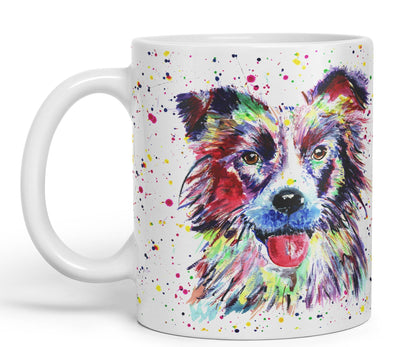 Vixar Border Collie Dog Pet Animals Watercolour Art Coloured 330 ml Mug Cup Gift Birthday Work Office Tea Coffee