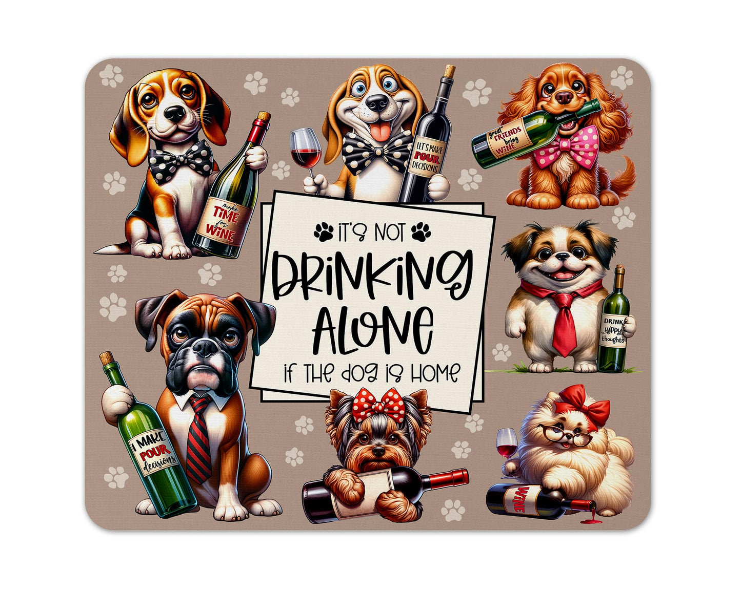 Funny Animals Fabric Mouse Pad 5mm Rectangle – Sarcastic Gift for Desk, Office & Home, 196×235 mm