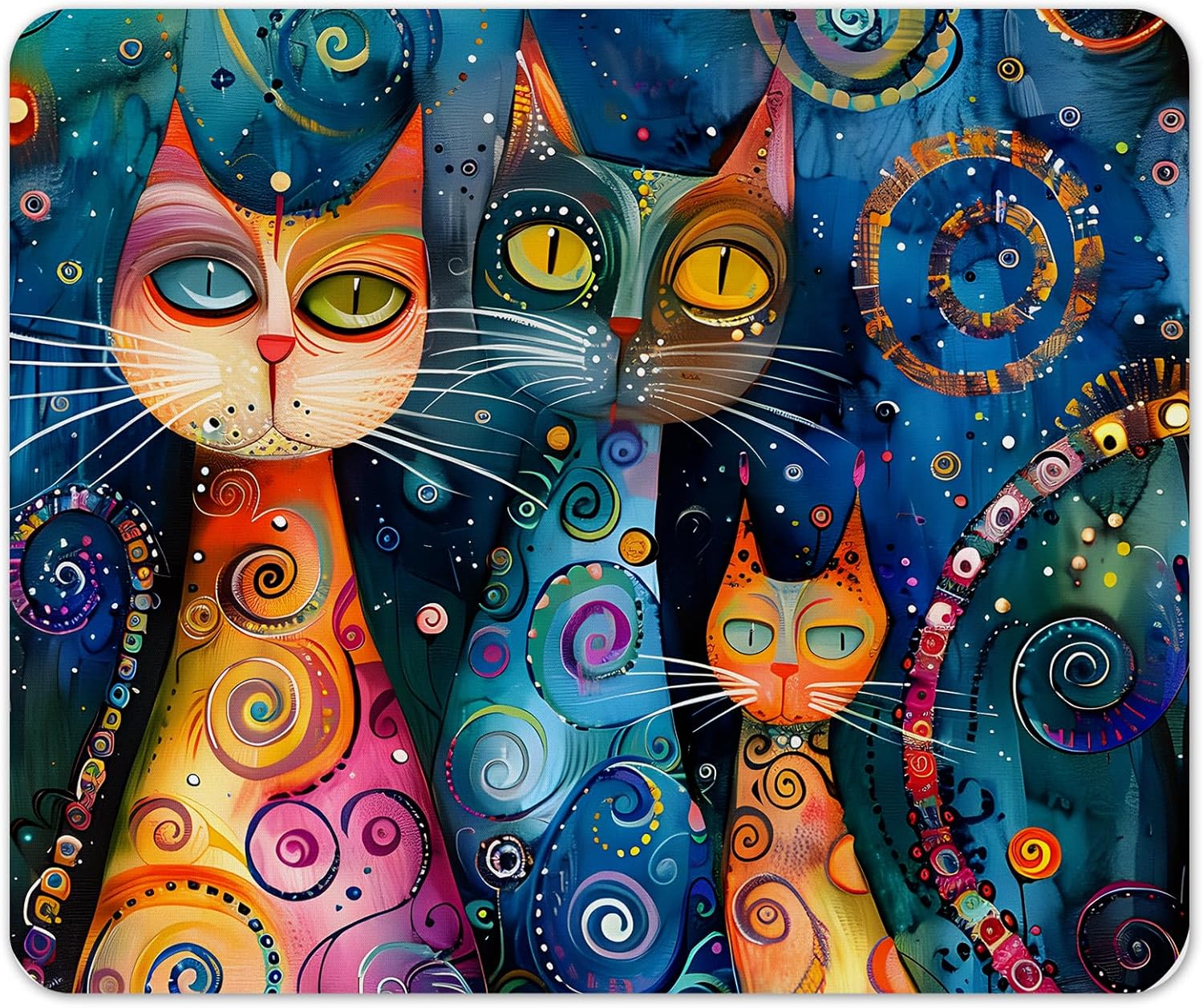 Vixar Colourful Cats – Artistic Fabric Mouse Pad 5mm Rectangle