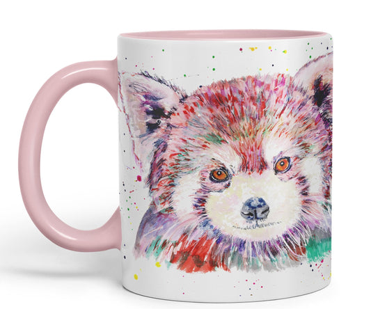 Vixar Red Panda Animals Watercolour Art Coloured Ceramic 330 ml Mug Cup Gift Birthday Work Office Tea Coffee