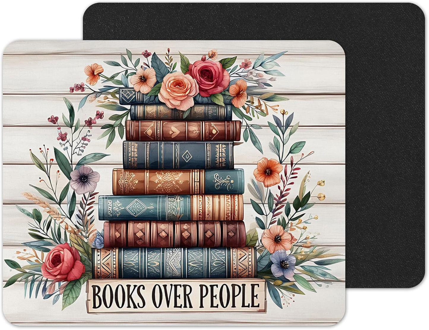 Vixar Books Over People – Floral Stack Fabric Mouse Pad 5mm Rectangle