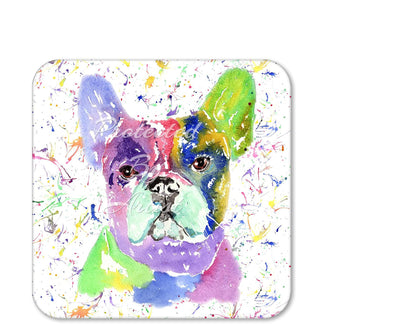 Coaster French Bulldog Frenchie Dog Pet Animals Coasters Watercolour Art Gift Work Office Dining Tea coffee