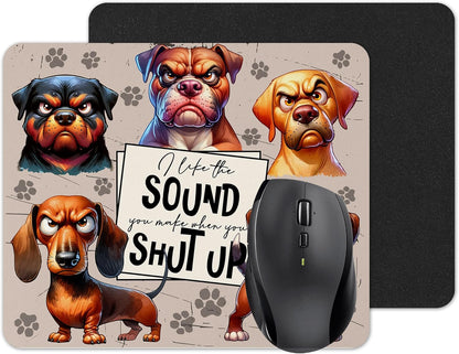 Funny Animals Fabric Mouse Pad 5mm Rectangle – Sarcastic Gift for Desk, Office & Home, 196×235 mm
