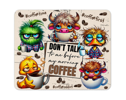 Funny Animals Fabric Mouse Pad 5mm Rectangle – Sarcastic Gift for Desk, Office & Home, 196×235 mm
