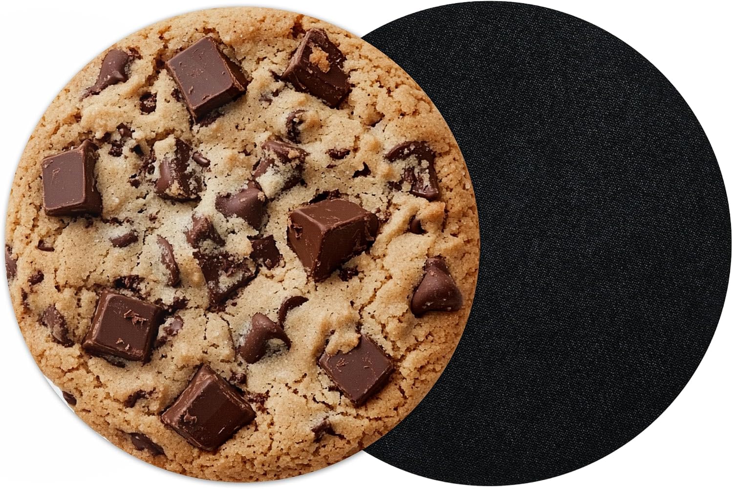 Vixar Chocolate Chip Cookie Round Mouse Mat – Fun Food Fabric Mouse Pad with 5mm Non-Slip Rubber Base, 202mm (Cookie)