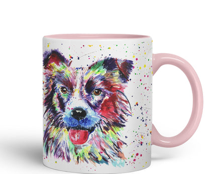Vixar Border Collie Dog Pet Animals Watercolour Art Coloured 330 ml Mug Cup Gift Birthday Work Office Tea Coffee