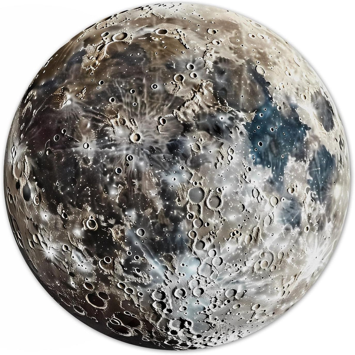 Vixar Moon Round Mouse Mat – Lunar Space Fabric Mouse Pad with 5mm Non-Slip Rubber Base, 202mm (Moon)