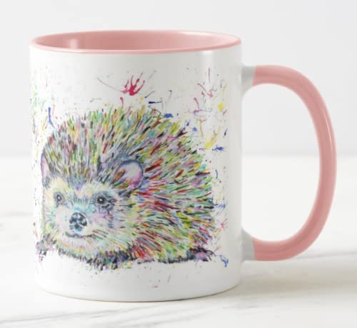 Hedgehog Wildlife Animals Watercolour Rainbow Art Coloured Mug Cup