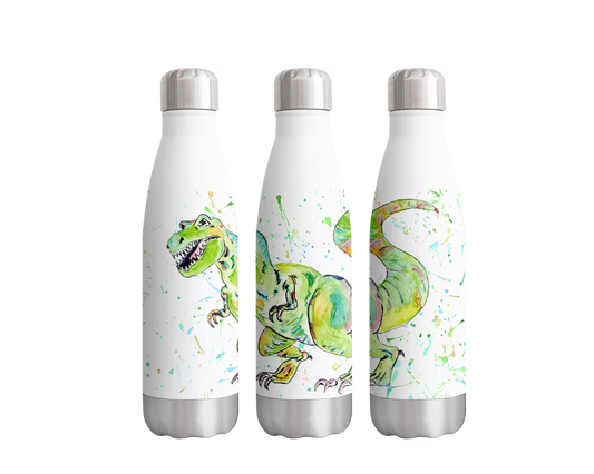 Dinosaur T-Rex Tyrannosaurus Watercolour Rainbow Art Bottle  500ml