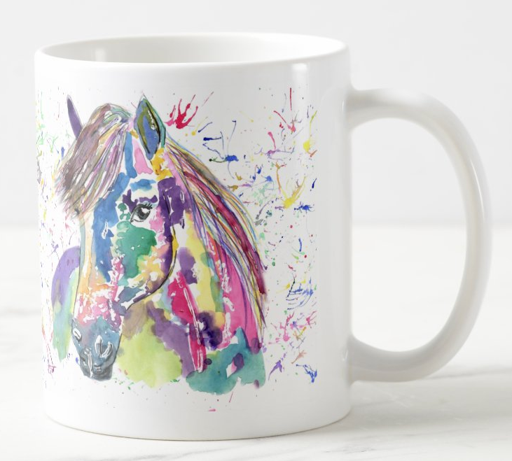 Sheltie Sheepdog Shelitie Dog Pet Animals Watercolour Rainbow Art Coloured Mug Cup