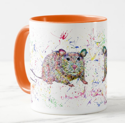 Rat Rodent animals Watercolour Rainbow Art Coloured Mug Cup
