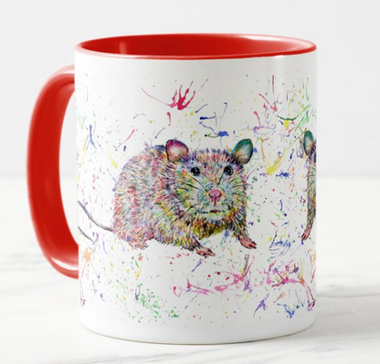 Rat Rodent animals Watercolour Rainbow Art Coloured Mug Cup