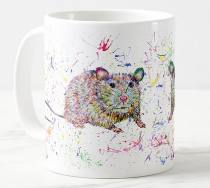 Rat Rodent animals Watercolour Rainbow Art Coloured Mug Cup