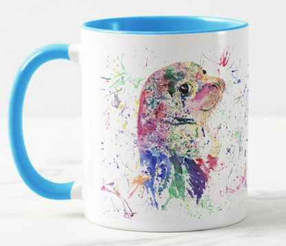 Seal Sea Creature animals Watercolour Rainbow Art Coloured Mug Cup