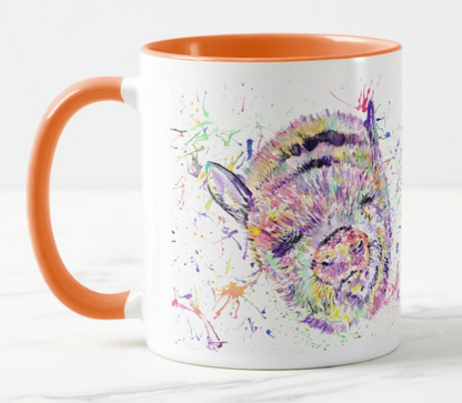 Pig Farm animals Watercolour Rainbow Art Coloured Mug Cup