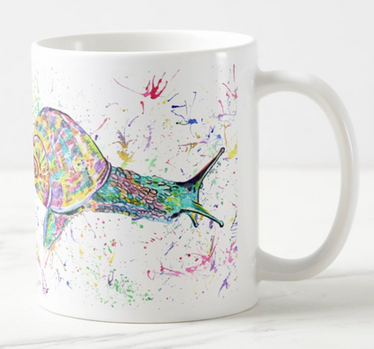 Snail Animals Watercolour Rainbow Art Coloured Mug Cup