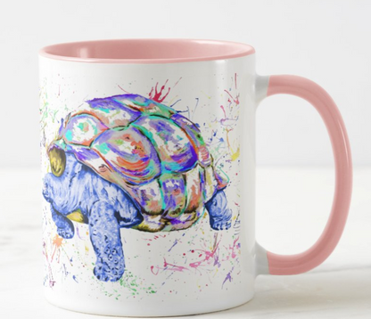 Tortoise water animals Watercolour Rainbow Art Coloured Mug Cup