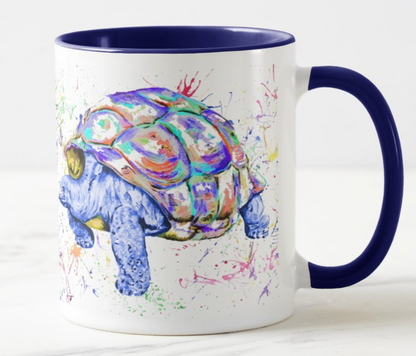 Tortoise water animals Watercolour Rainbow Art Coloured Mug Cup