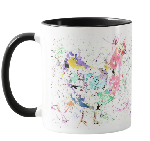 Hen Bird Animal Watercolour Rainbow Art Coloured Mug Cup