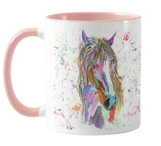 Horse Watercolour Rainbow Art Coloured Mug Cup – Vixar Ltd