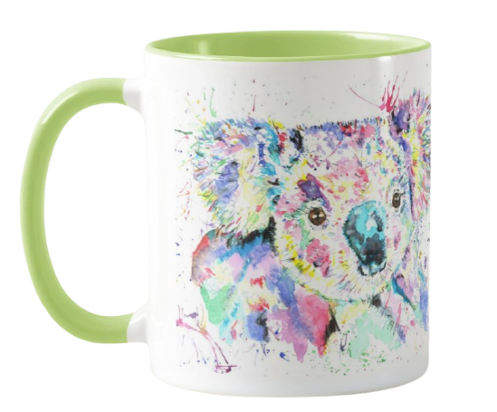 Koala Wildlife Animals Watercolour Rainbow Art Coloured Mug Cup