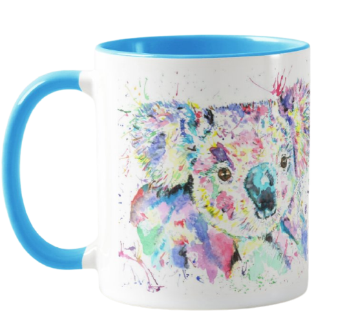 Koala Wildlife Animals Watercolour Rainbow Art Coloured Mug Cup