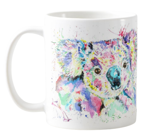 Koala Wildlife Animals Watercolour Rainbow Art Coloured Mug Cup