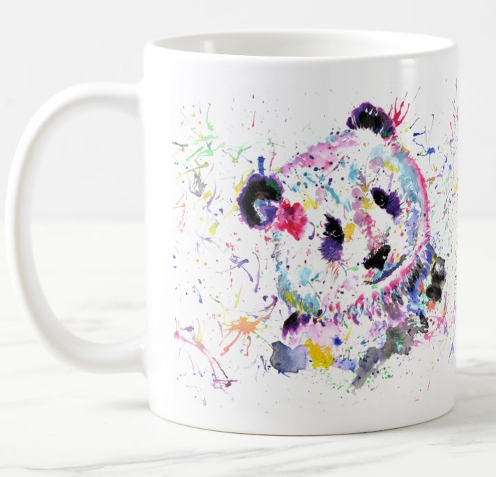 Panda animals Watercolour Rainbow Art Coloured Mug Cup