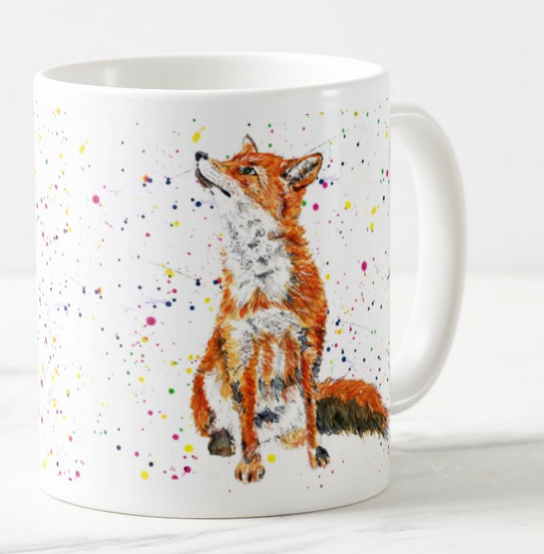 Fox natural wildlife animals Watercolour  Art Coloured Mug Cup
