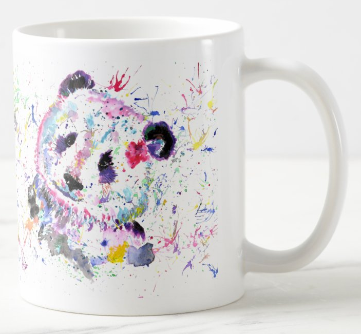 Donkey Farm Animal Watercolour Rainbow Art Coloured Mug Cup