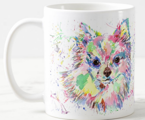 Chihuahua Long Hair Dog Pet  Animals Watercolour Rainbow Art Coloured Mug Cup