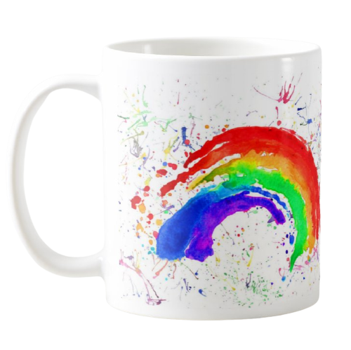 Rainbow Watercolour Rainbow Art Coloured Mug Cup