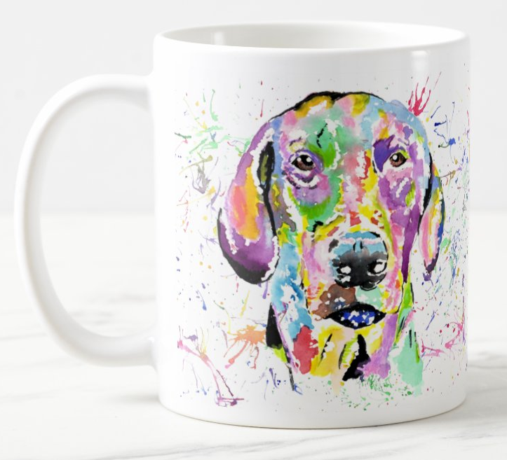 Doberman Dog Pet  Animals Watercolour Rainbow Art Coloured Mug Cup